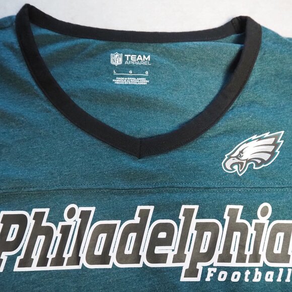NFL Team Apparel Philadelphia Eagles V-Neck T-Shirt Size Women's L - Picture 3 of 6